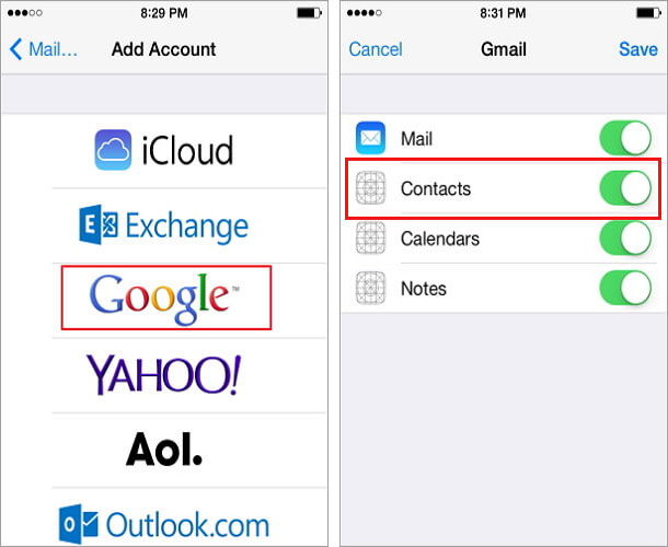 how to print out contacts from iphone using gmail