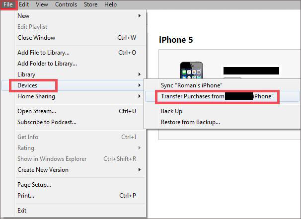 transferring purchases from iphone to itunes library